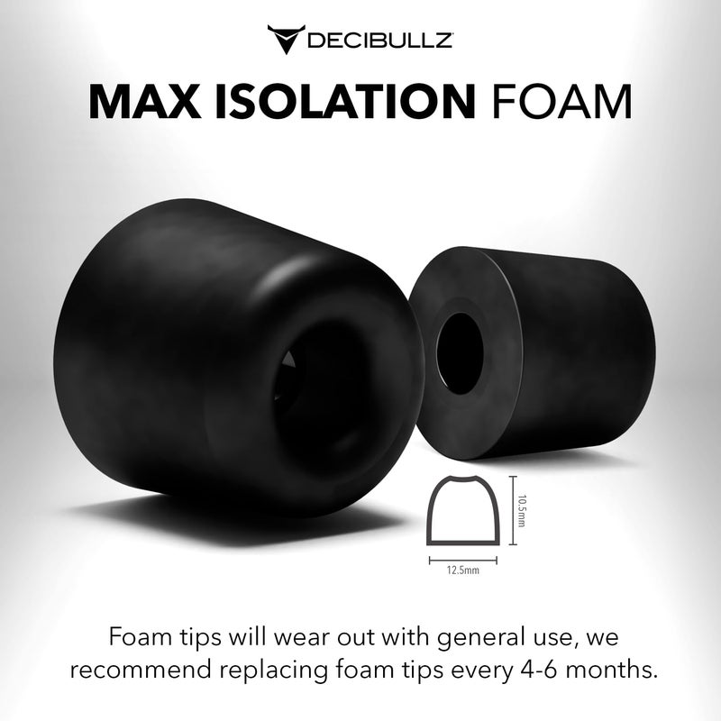 Decibullz Custom Molded Memory Foam Earbud Tips â€“ 5 Pack Medium | Comfortable Ear Bud Replacement Tips for Earphones & Earplugs - Image 4